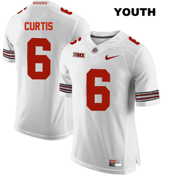 Ohio State Buckeyes Youth Kory Curtis #6 White Authentic Nike College NCAA Stitched Football Jersey FV19D47WG
